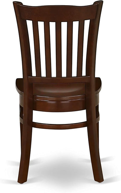 East West Furniture NDGR5-MAH-W 5 Piece Kitchen Table Set for 4 Includes a Rectangle Dining Table with Dropleaf and 4 Dining Room Chairs, 30x48 Inch, Mahogany