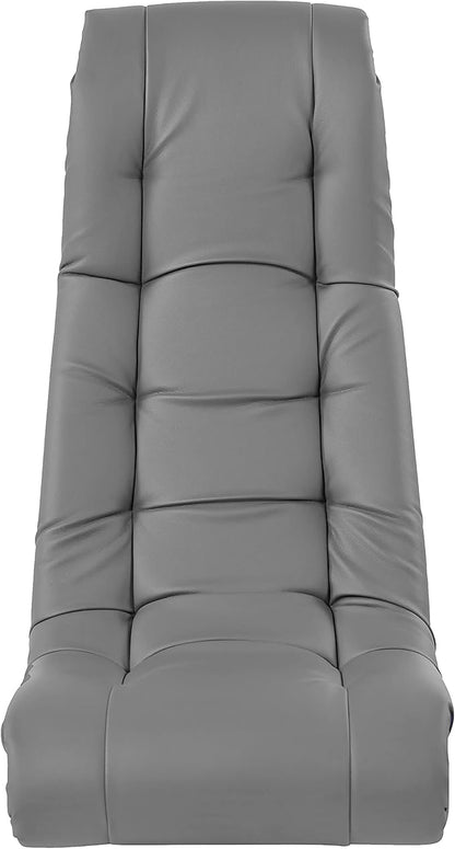 Factory Direct Partners Soft Tufted Floor Rocker - Cushioned Ground Chair for Kids Teens and Adults - Great for Reading, Gaming, Meditating, TV - Coal, 10488-GY