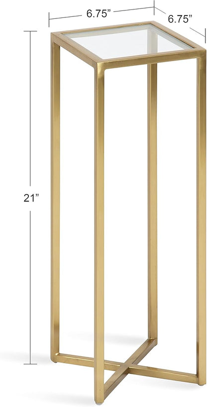 Kate and Laurel Jaspur Modern Drink Table, Gold, Decorative Glam Accent Table for Display and Storage