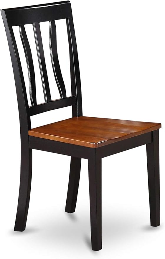 East West Furniture NDAN5-BCH-W 5 Piece Kitchen Table Set for 4 Includes a Rectangle Dining Room Table with Dropleaf and 4 Dining Chairs, 30x48 Inch, Black & Cherry