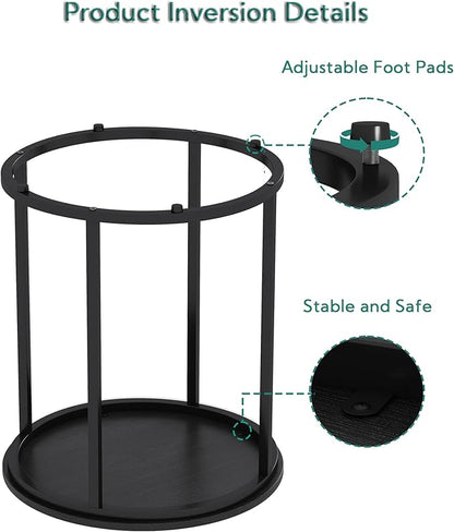 Yusong Round End Table, 20" Accent Small Side Table Suitable for Hiding Trash Can, Nightstand Modern Bedside Table for Living Room Bedroom Office Small Spaces, Black