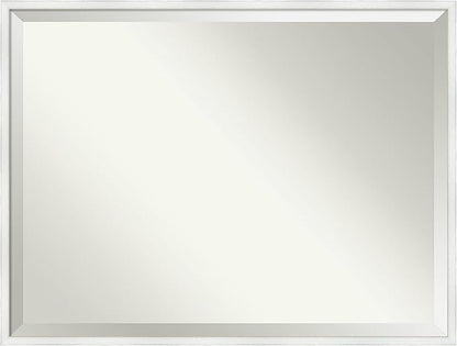 Amanti Art White Bathroom Mirror for Over Sink, 31x41 Breeze Distressed White Rectangle Vanity Mirror, X-Large Country Rustic Wood Frame, Hangs Horizonally and Vertically, Bathroom Wall Decor,