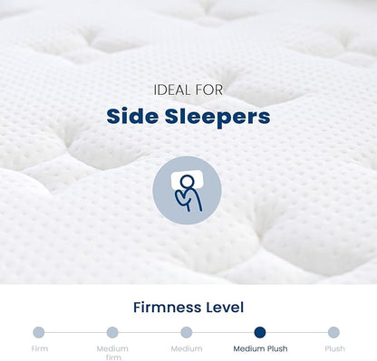 Coolvie Twin Mattress in a Box, Gel Memory Foam Mattress 14 Inch Euro Top Medium Plush Twin Size for Cloud-Like Sleep, Individual Pocket Springs with CertiPUR-US Certified Foam for Pressure Relief