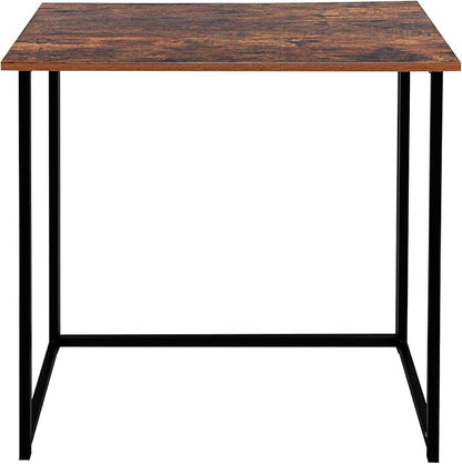 Leopard Outdoor Products Folding Computer Desk for Small Spaces, Space-Saving Home Office, Foldable Laptop Table, Writing Desk, Compact Study Reading Table (Rustic Brown)