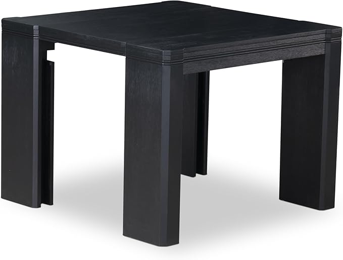 X02VE-2C6-50 - 6-pc Dining Table Set a Kitchen Table with a coffee Table and 2 wooden Benches and 2 Dark Gotham Grey Linen Fabric Chairs, 39x120 Inch, Wire Brushed Black
