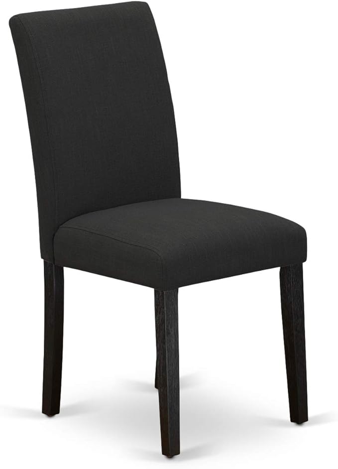 East West Furniture X627AB624-5 5 Piece Dining Room Furniture Set Includes a Rectangle Dining Table with X-Legs and 4 Black Color Linen Fabric Upholstered Chairs, 40x72 Inch, Multi-Color
