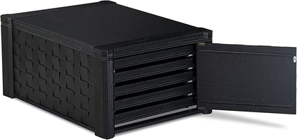 X12FO-0C6-24 - 14-piece Dining Room Table Set a Rectangular Dining Table with a coffee Table and 12 Black Linen Fabric kitchen Chair, 39x120 Inch, Wire Brushed Black