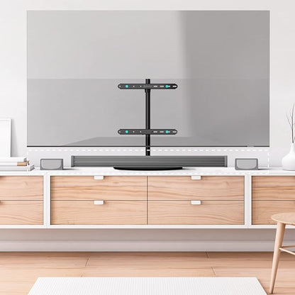 ONKRON Tabletop TV Stand for 32-65 Inch TVs up to 77 lbs, Height Adjustable TV Swivel Stand max VESA 400x400, Tabletop Universal TV Stand with Tempered Glass Base/Pedestal Television Stand Black