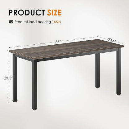 DlandHome Computer Desk Home Office Table Writing Desk Study Table Gaming Desk Worstation (63 inch, Walnut)