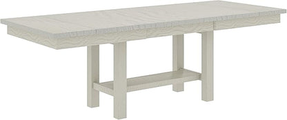 Solid Wood Extendable Farmhouse Dining Table for 4-6, Space-Saving Design for Home Kitchen and Dinner, Grey
