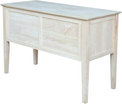 IC International Concepts, Brooklyn Desk, Solid Real Wood, Sturdy Parawood, DIY, Paint/Stain Ready, Unfinished