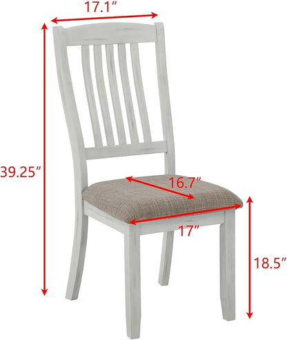 Ball & Cast 5 Pieces Dining Table Set with 4 Chairs and 51" Round Folding Dining Table,Kitchen Table and Chairs for 4 W/Trestle Table Base,for Small Space,Apartment,Dining Room,Brown White