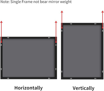 Black Bathroom Mirror for Wall, 30x36 Inch Rectangle With Metal Frame, Modern Vanity for Bathroom Living Room, Entryway Hangs Horizontal or Vertical