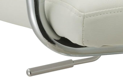 AC Pacific Contemporary Adjustable Swivel Kitchen Bar Stool Chair with Cushion and Armrest, 24"-33", White