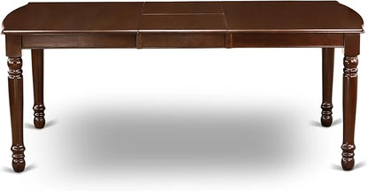 East West Furniture DODA9-MAH-32 9 Piece Dining Table Set Contains a Rectangle Kitchen Table with Butterfly Leaf and 8 Polyester Fabric Padded Chairs, 42x78 Inch, Mahogany