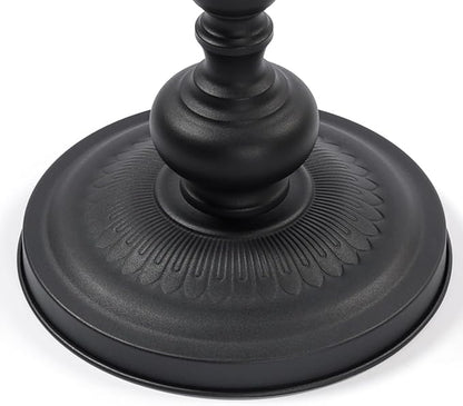 Drink Table for Small Spaces, Martini Table Cocktail Tables Drink Stand, Modern Small Side Pedestal Table, Accent End Metal Round Coffee Table for Living Room, Bedroom, Patio, Bar, Black