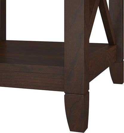 Bush Furniture Tall 5 Shelf Bookcase for Living Room or Home Office, Large Bookshelf, Modern Farmhouse Style, Key West Collection, Bing Cherry