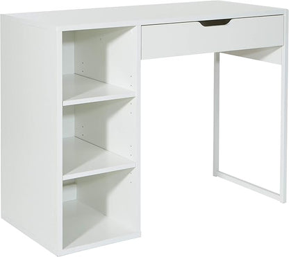 OSP Home Furnishings Ravel 40-Inch Wide Writing Desk, White
