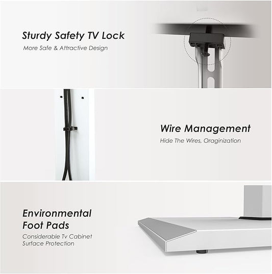 FITUEYES Iron Base Floor TV Stand with Power Strip, Tall TV Stand with Swivel Mount for 50-85 Inch Plasma Flat Panel or Curved Screen TVs Height Adjustable Wire Management MAX VESA 800x400 mm