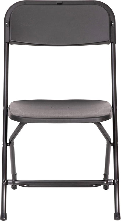 Flash Furniture Hercules Series Big & Tall Stackable Plastic Folding Chairs, Extra Wide Commercial Event Seats, Set of 4, Black