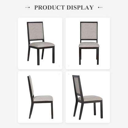 COLAMY Upholstered Dining Chairs Set of 4, Mid Century Modern Dining Room Chairs, 19 Inch Kitchen Chairs with Back for Dining Room Restaurant, Brown
