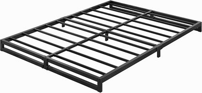 4 Inch King Size Bed Frame Sturdy Mattress Foundation, Heavy Duty Metal Platform with Steel Slats Support No Box Spring Needed, Noise Free, Easy Assembly, Black
