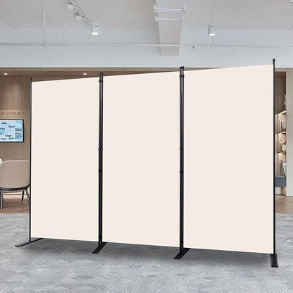 Room Divider, 3 Panel Folding Privacy Screens with Wider Support Feet, 6 Ft Portable Room Partition for Room Separator, 102" W X 71" H, Beige