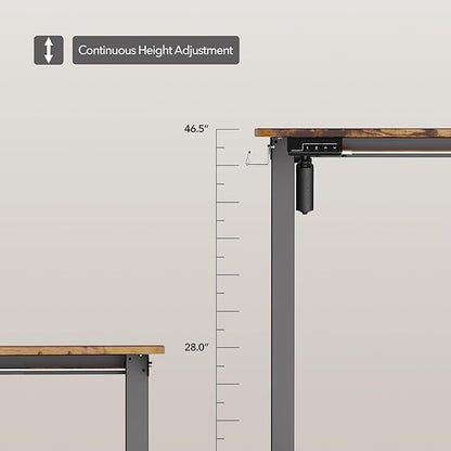 Electric Standing Desk Adjustable Height, 48x24 Inches Sit Stand up Desktop for Home Office, Ergonomic Rising Computer Table with Memory Preset, Rustic Brown