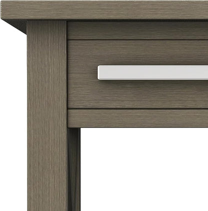 SIMPLIHOME Kitchener SOLID WOOD 14 inch Wide Rectangle Contemporary Narrow Side Table in Farmhouse Grey for the Living Room and Bedroom