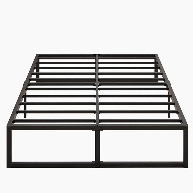 14 Inch California King Bed Frames No Box Spring Needed Heavy Duty Metal Cal King Platform for Mattress Foundation, Noise Free, Easy Assembly, Black
