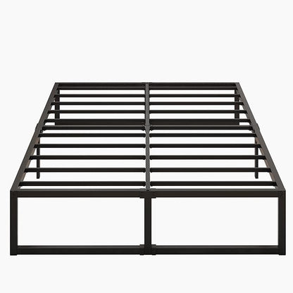 14 Inch Full Size Bed Frame No Box Spring Needed, Heavy Duty Metal Platform Beds with Sturdy Steal Slats for Mattress Foundation, Easy Assembly, Noise Free, Black