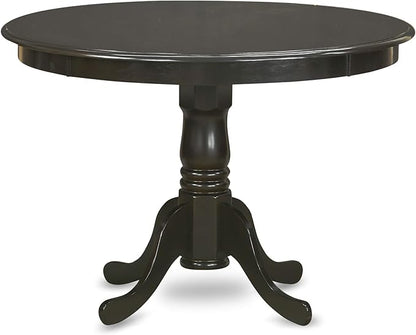 East West Furniture HLCA3-CAP-W 3 Piece Dining Set Contains a Round Dining Room Table with Pedestal and 2 Kitchen Chairs, 42x42 Inch, Cappuccino