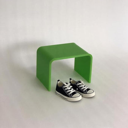 Acrylic Kids' Step Stool – Small Footstool for Bathroom, Kitchen/Bedroom, 12.5”x9.7”x9”, Holds 200lbs, Multi-Use as Toilet Stool, Shower/Water-Resistant Stool, Seating and Placing Items