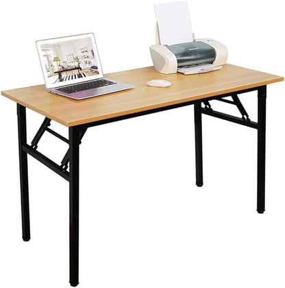 DlandHome 47 inches Folding Table Computer Desk Portable ActivityTable Conference Table Home Office Desk, Fully Assembled Teak DND-ND5-120TB1