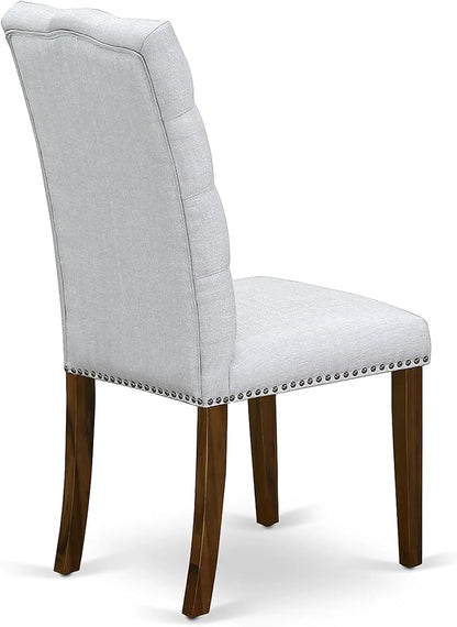 East West Furniture OXEL3-AWA-05 3 Piece Dining Room Table Set Contains a Square Dinette Table and 2 Upholstered Chairs, 36x36 Inch, Antique Walnut