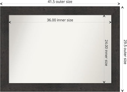 Amanti Art White Bathroom Mirror for Over Sink, 30x42 Ridge White Rectangle Vanity Mirror, Large Traditional Frame, Hangs Horizonally and Vertically, Bathroom Wall Decor, Non-Beveled Edge from WI, USA