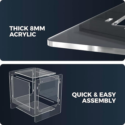 Clear Acrylic Night Stand, 22" Bed Side Table, Clear Acrylic Nightstand Table for Home Decor, Modern Bedroom Night Stand with Open Storage Perfect for Skincare Bags Collectible Figures & Books