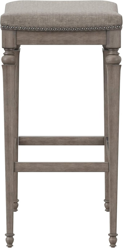 Hillsdale Furniture Vetrina Backless Non-Swivel Counter Stool, Weathered Grey