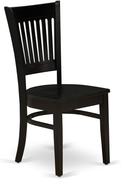East West Furniture ANVA3-BLK-W 3 Piece Kitchen Table Set for Small Spaces Contains a Round Dining Room Table with Pedestal and 2 Dining Chairs, 36x36 Inch, Black