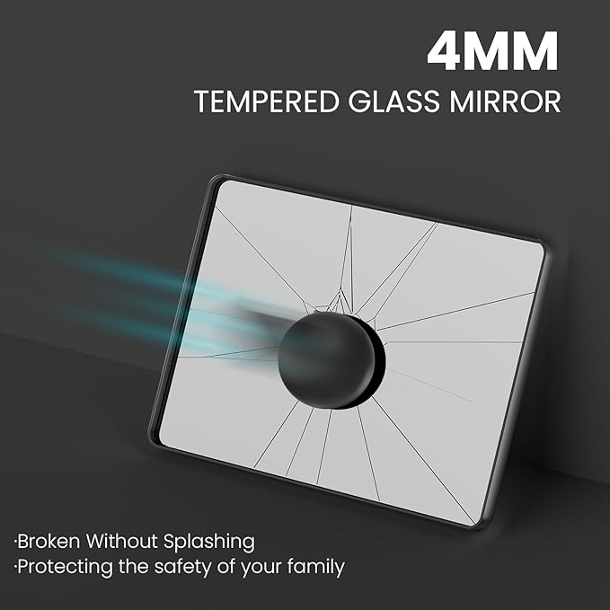 White Bathroom Mirror 55x30 Inch, White Metal Framed Bathroom Mirror for Wall, Rounded Rectangle Matte Bathroom Vanity Mirror, Tempered Glass, Anti-Rust, Horizontal/Vertical