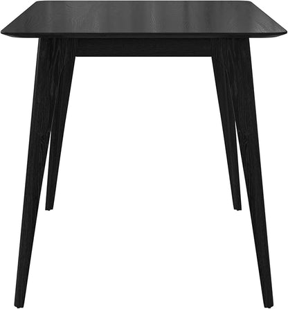 Christopher Knight Home Bengi Mid - Century Modern Dining Table for 4 People, Rubberwood Kitchen Table with Faux Wood Tabletop, Compact Rectangular Dinner Furniture for Dining Room, Black