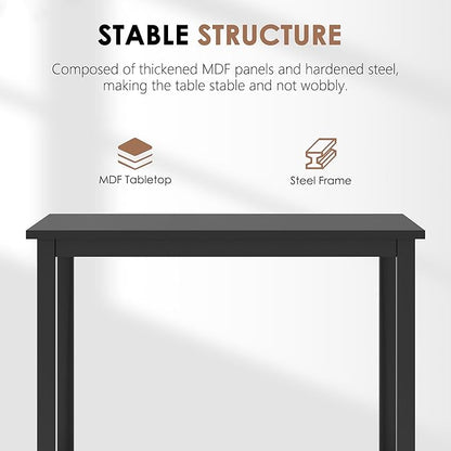Need Small Square Dining Table- 31-1/2'' Sturdy and Heavy Duty Writing Desk for Small Spaces and Writing Table Desk Breakroom Table, Black Color