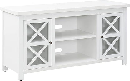 Henn&Hart Rectangular TV Stand for TV's up to 55" in White, TV Stands for the Living Room
