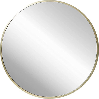 FrameWorks 20" Deluxe Contemporary Brass Gold Circular Aluminum Mirror