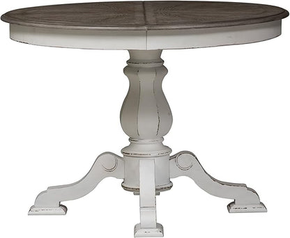 LIBERTY FURNITURE INDUSTRIES, INC. Magnolia Manor Opt 5 Piece Pedestal Table Set, Antique White, Width 42" x Depth 60" Height 30"