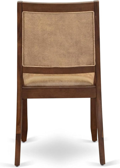 X12X2-008-28 - 13-Pc Dining Room Table Set includes an Extendable Rectangle Kitchen Table and 12 Stackable Polyester Fabric Dining Chairs, 39x120 Inch, Antique Walnut