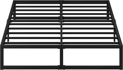 EMODA 12 Inch King Size Bed Frame No Box Spring Needed, Heavy Duty Metal Platform with Steel Slats, Noise Free, Easy Assembly, Black