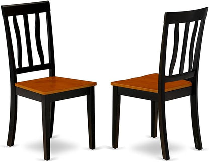 East West Furniture DOAN5-BCH-W 5 Piece Dining Table Set for 4 Includes a Rectangle Kitchen Table with Butterfly Leaf and 4 Dinette Chairs, 42x78 Inch, Black & Cherry