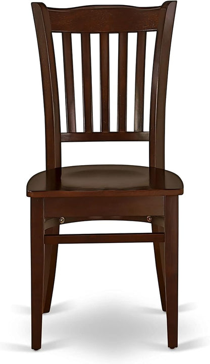 East West Furniture NDGR5-MAH-W 5 Piece Kitchen Table Set for 4 Includes a Rectangle Dining Table with Dropleaf and 4 Dining Room Chairs, 30x48 Inch, Mahogany