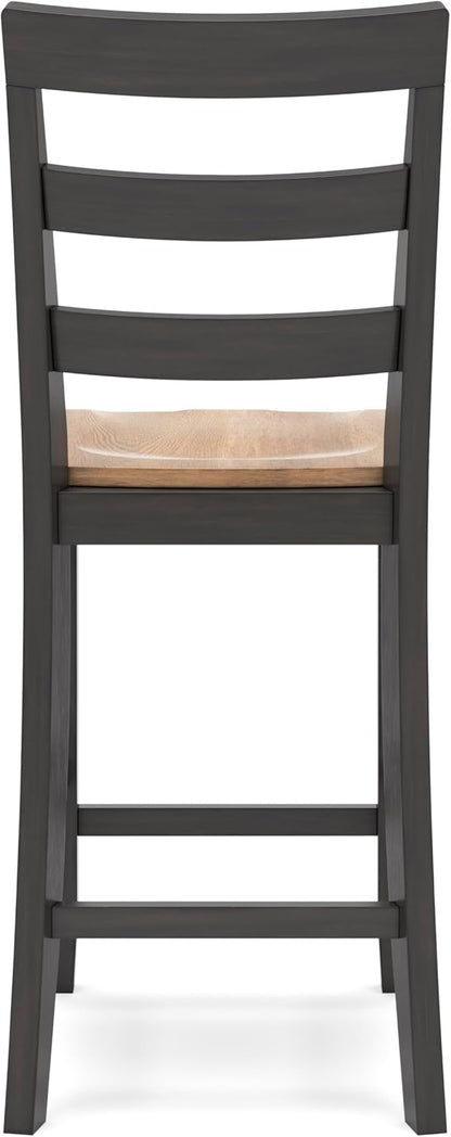 Signature Design by Ashley Gesthaven Solid Wood Frame Counter Height Barstool, Set of 2, Natural/Brown